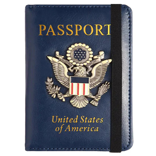 Creative Passport Holder Cover With 3D Metal Badge