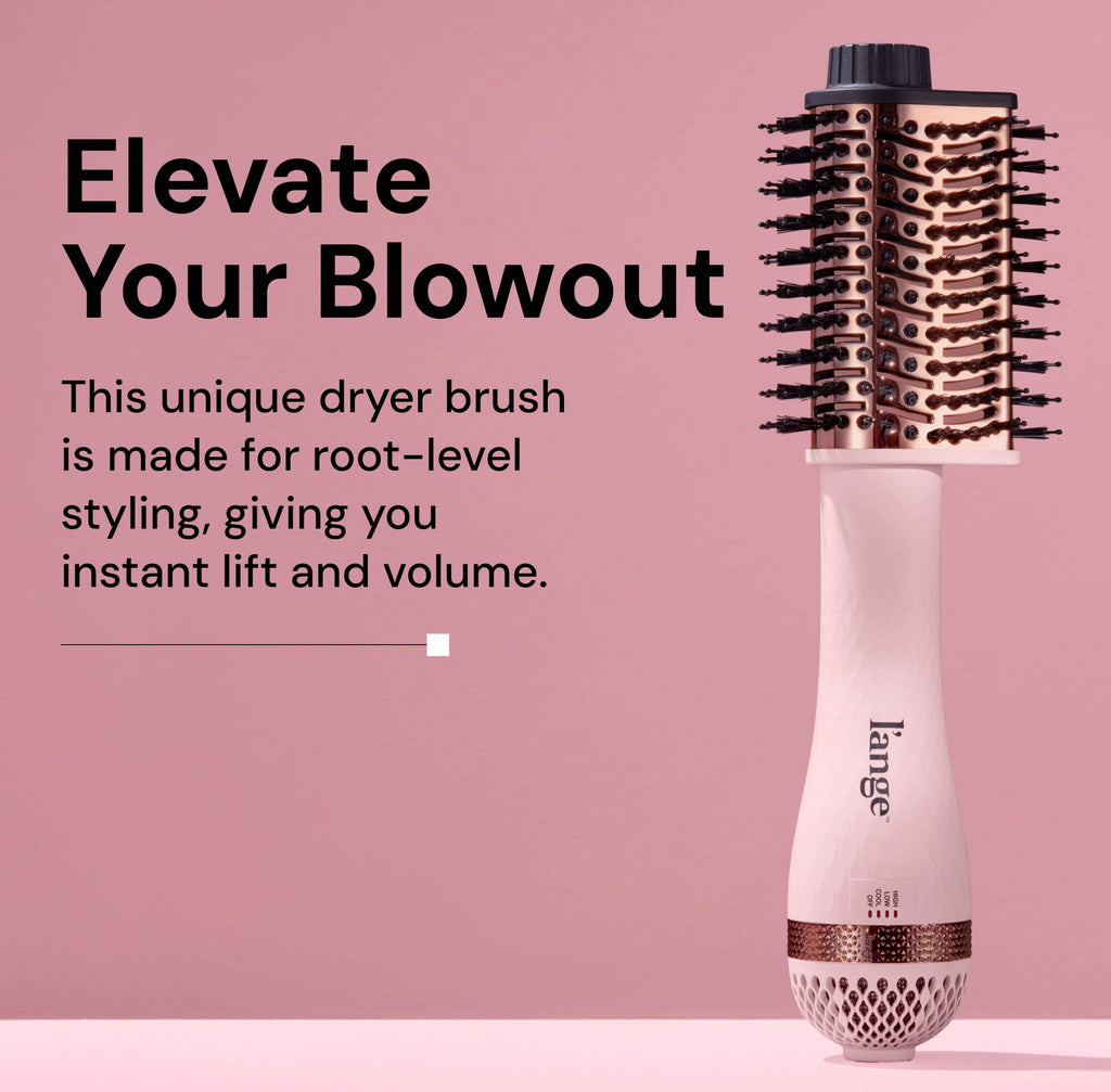 L'ange Hair Le Volume Elevé 65MM 2-in-1 Titanium Brush Dryer, 3 Heat Settings, 360° Vented Airflow, Bllush
