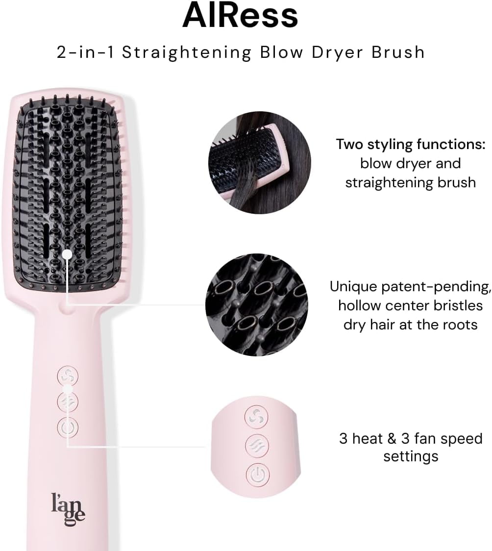 L'ange Hair AIRess Straightening Blow Dryer Brush | 2-in-1 straightening Blow Dryer Brush