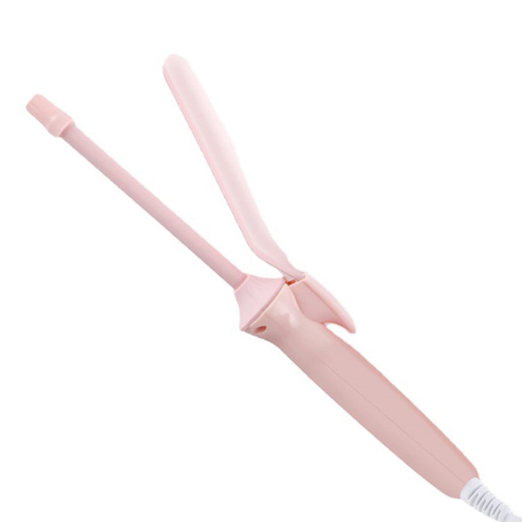 Yunnyp Professional Small Hair Curling Wand, 9mm Small Barrel Curling Iron for Short & Long Hair, Wool Hair Curler Ceramic Small Wand with Adjustable Temperature Setting，Pink