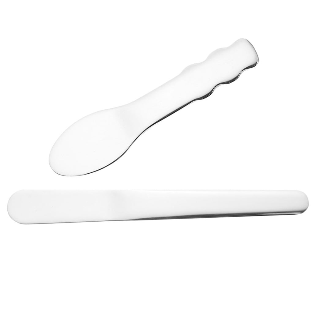Minkissy 2pcs Stainless Steel Cosmetic Spatula Set for Facial Care and Home Use Beauty Tools
