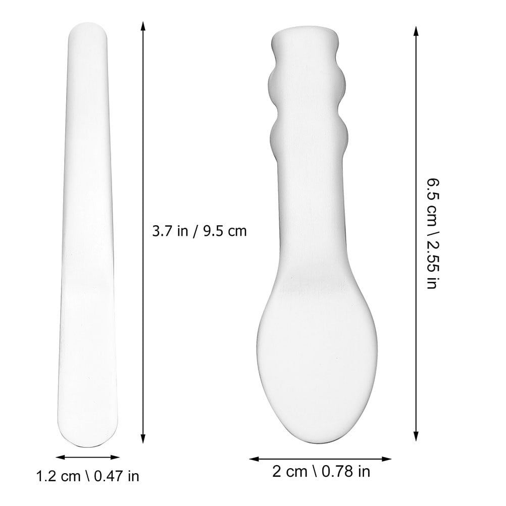 Minkissy 2pcs Stainless Steel Cosmetic Spatula Set for Facial Care and Home Use Beauty Tools