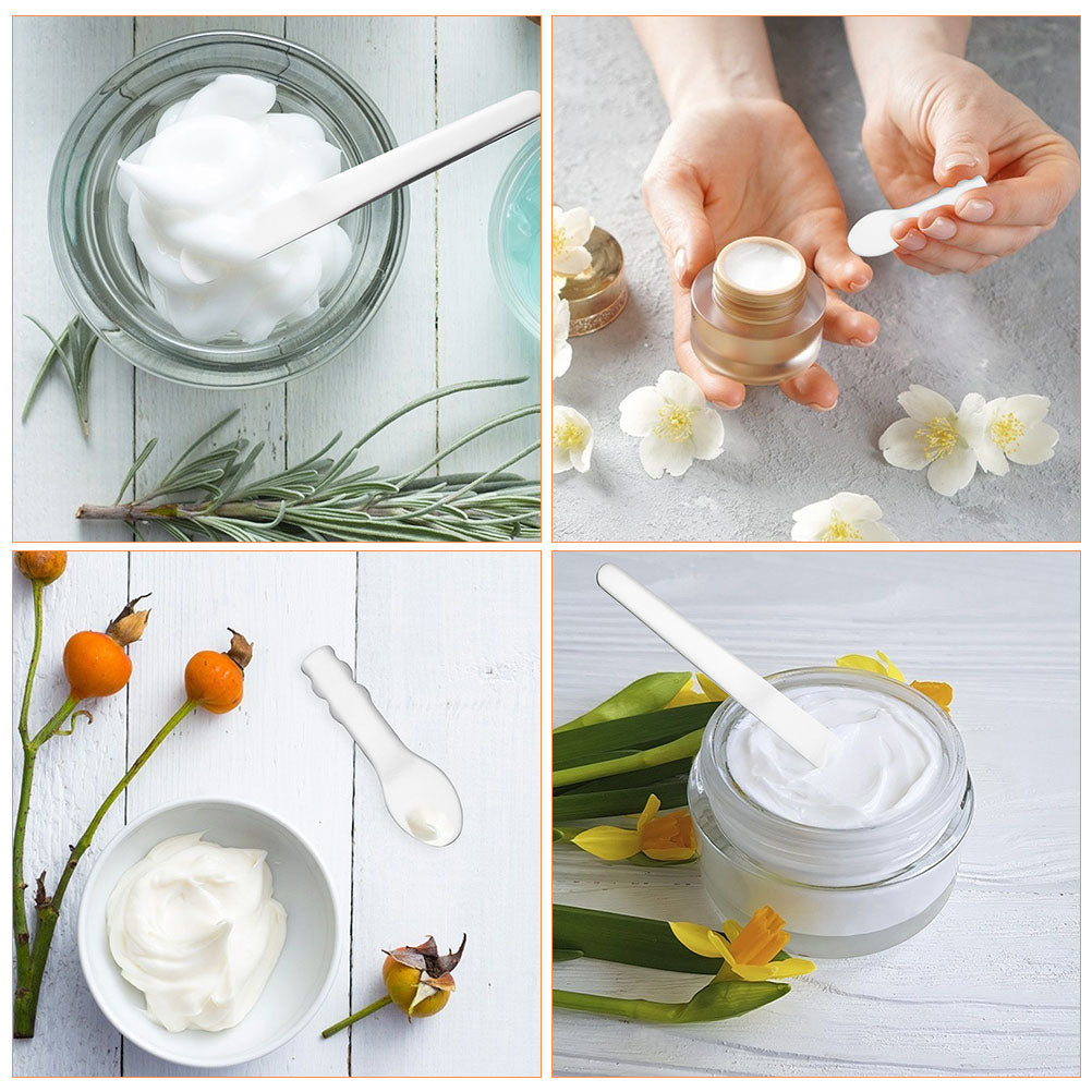 Minkissy 2pcs Stainless Steel Cosmetic Spatula Set for Facial Care and Home Use Beauty Tools