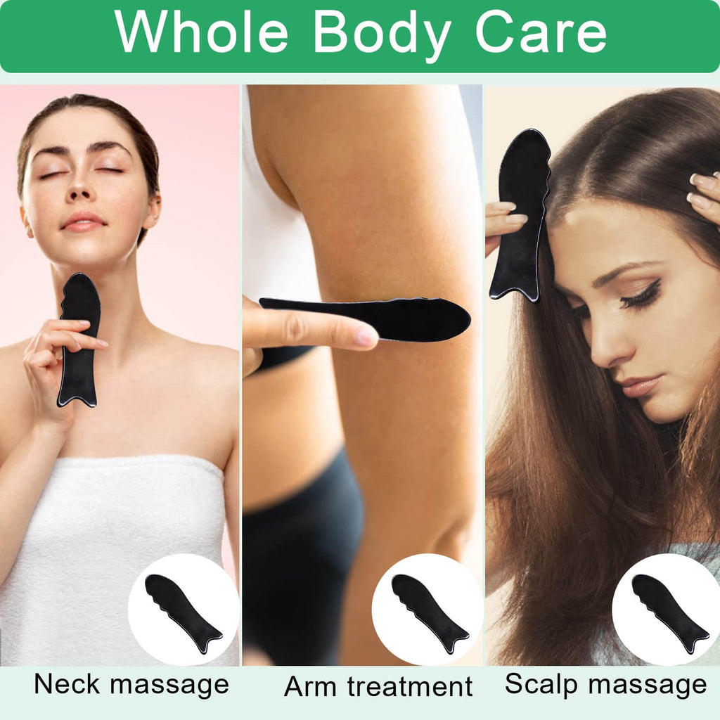 Beauty Makeup Under $5 Guasha Facial Tools Black Horn Guasha Comb Guasha Tool For Face Body Guasha Black One Size Rucky WY