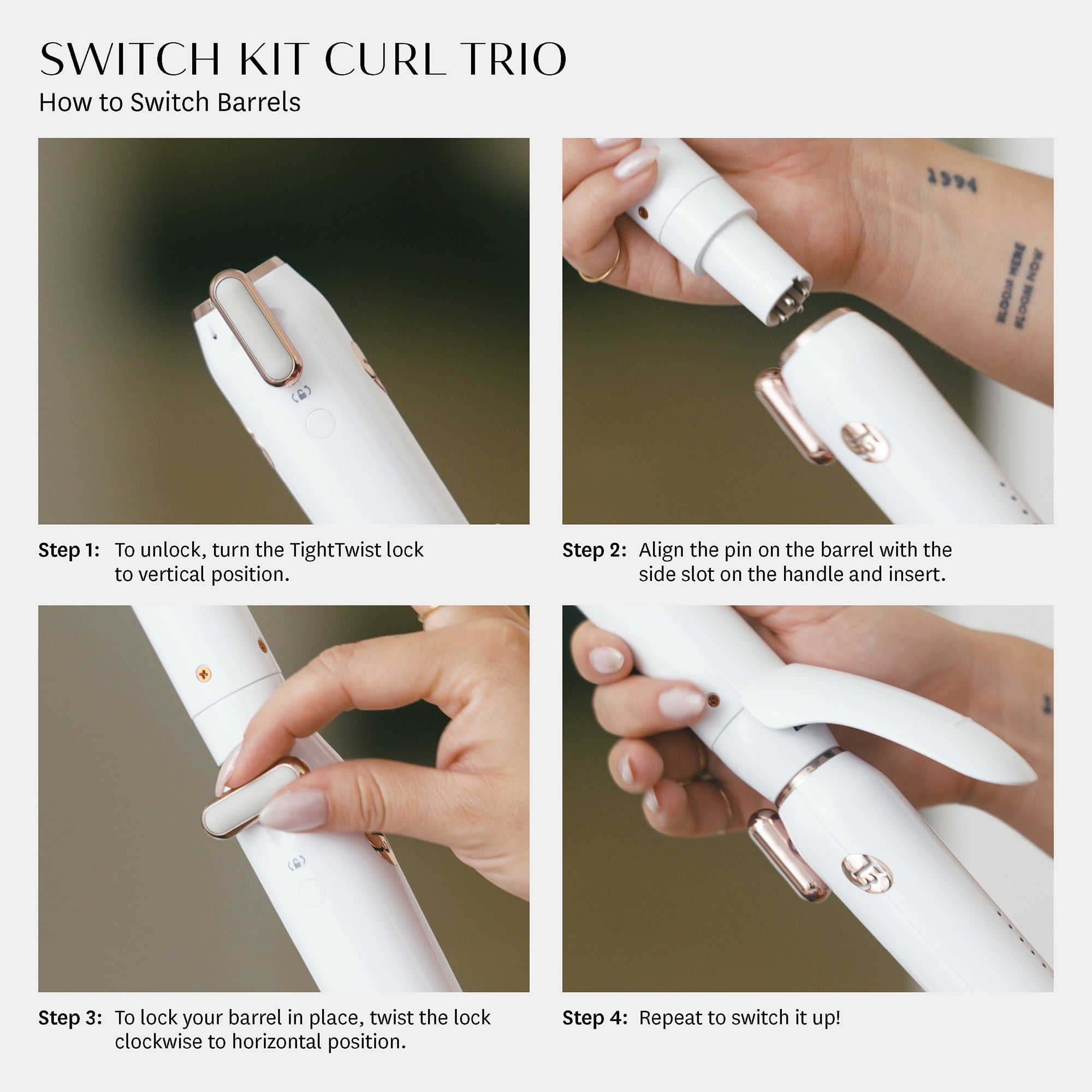 T3 Switch Kit Curl Trio Styling Iron with 3 Interchangeable Barrels