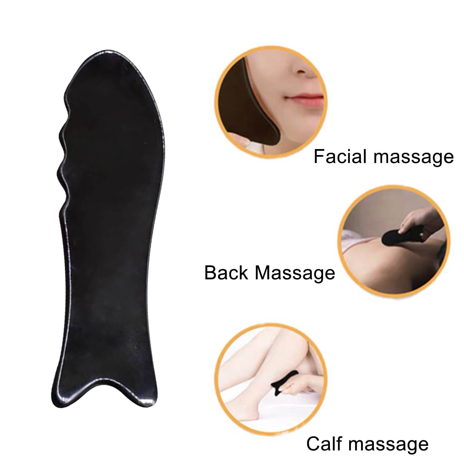 Beauty Makeup Under $5 Guasha Facial Tools Black Horn Guasha Comb Guasha Tool For Face Body Guasha Black One Size Rucky WY