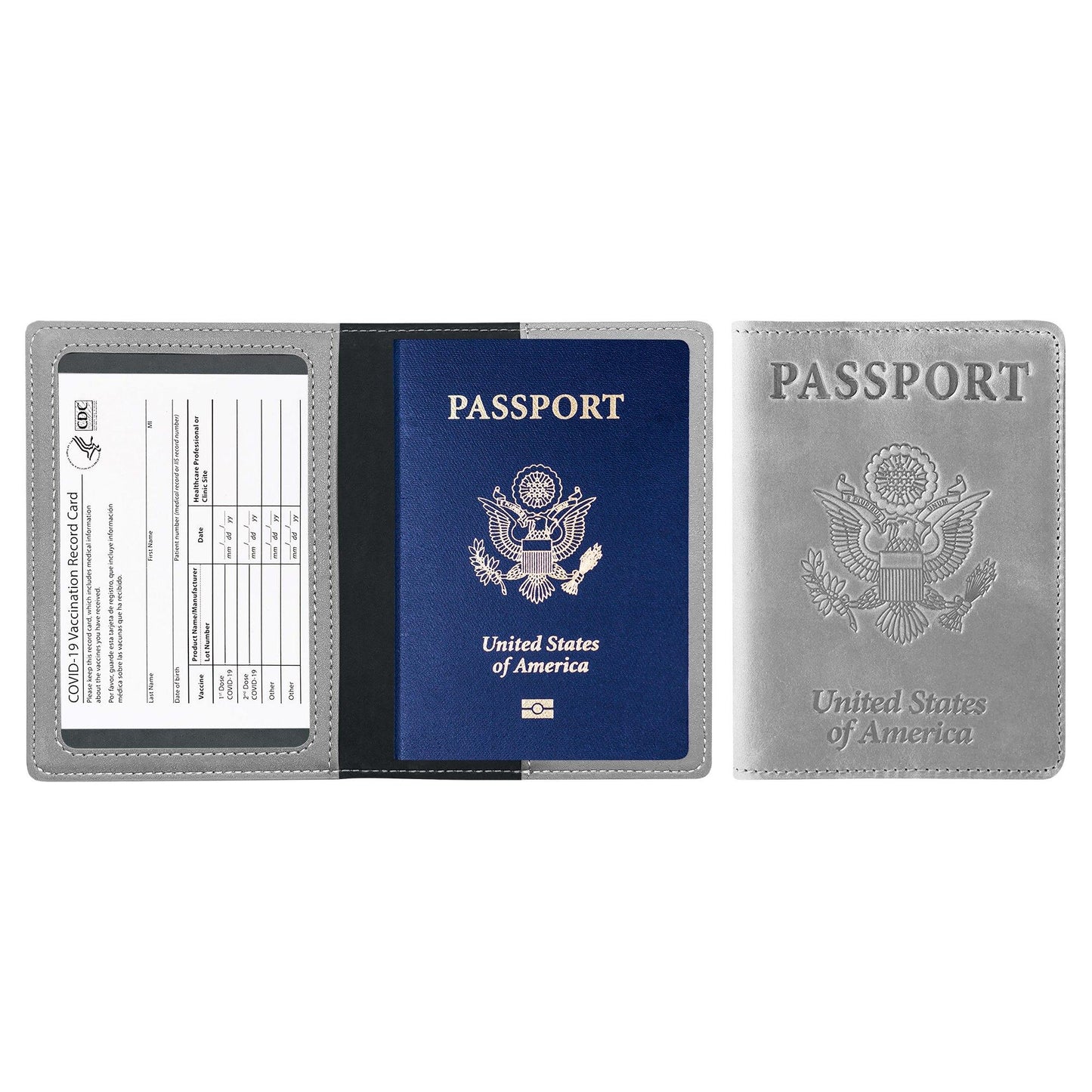Passport Holder with Vaccination Card Protector